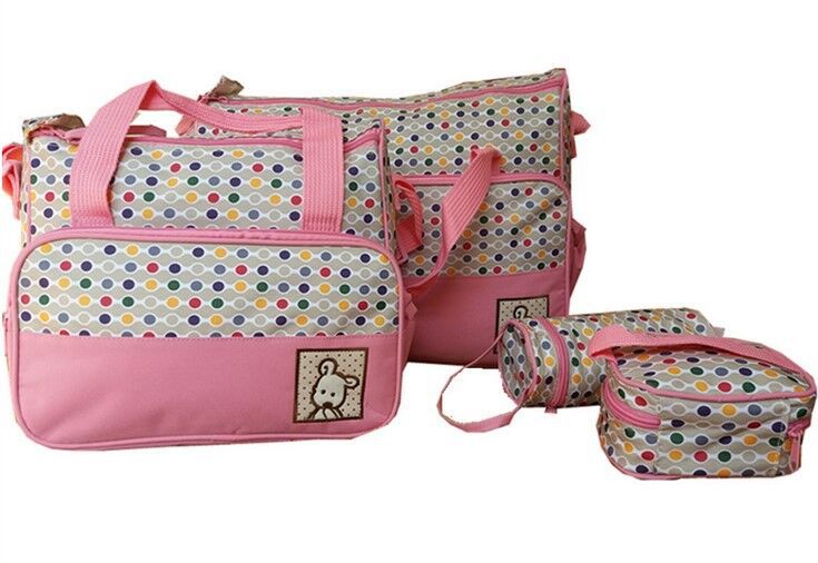 cartoon bear 5pcs per set nappy bags, mom shoulder's backpack, mother's diaper bags