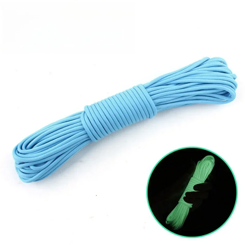 10M Paracord 550 Camping Survival Glow Touw Lanyard Edc Gloeiende Parachute 9 Deelt Outdoor Koord Accessoires Klimmen Wandelen: Blauw