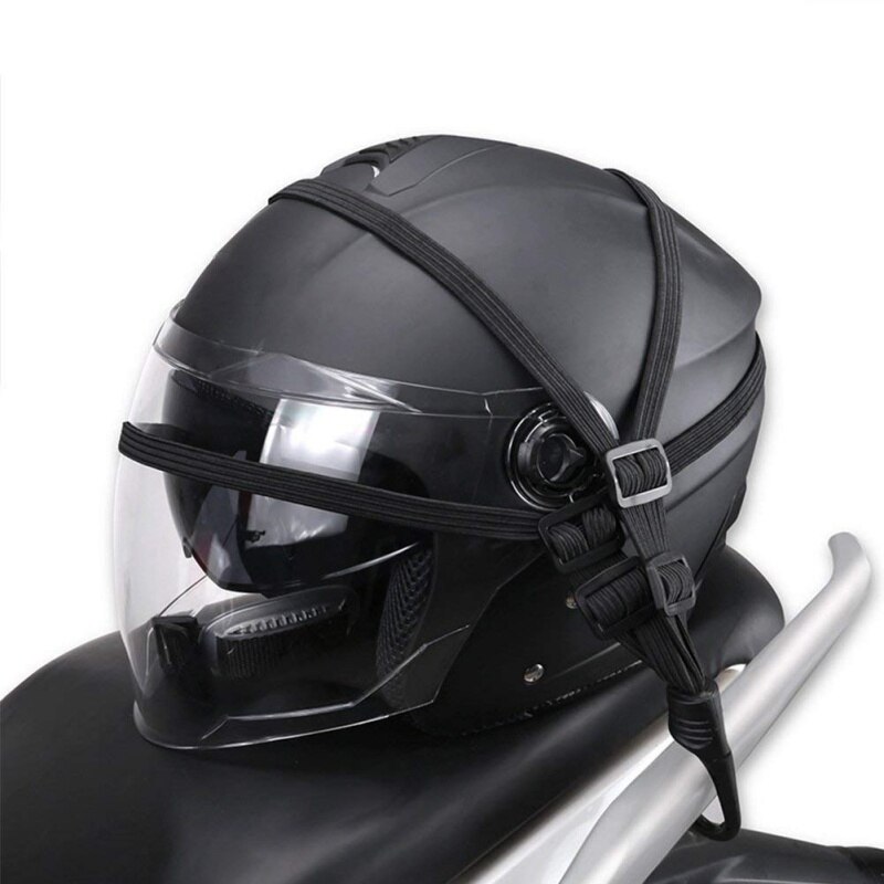 1 st Motorfiets Flexibele Intrekbare Helm Bagage Elastisch Touw Riem Met 2 Haken Motorfiets Accessoires
