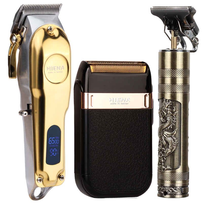 Tondeuse Set Elektrische Tondeuse Cordless Scheerapparaat Trimmer Mannen Kapper Haar Snijmachine Voor Mannen Oplaadbare Usb Gold: 4