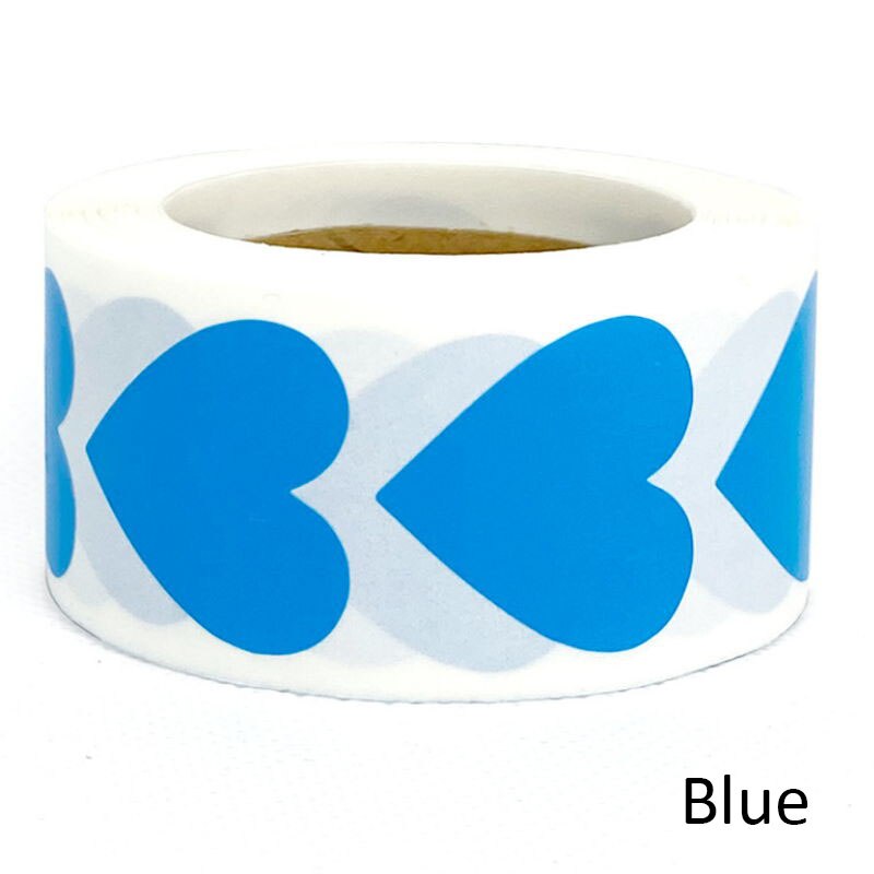 500pcs/roll Heart Shaped Blank Stickers seal Labels red stickers scrapbooking for Package wedding decoration stationery sticker: Blue