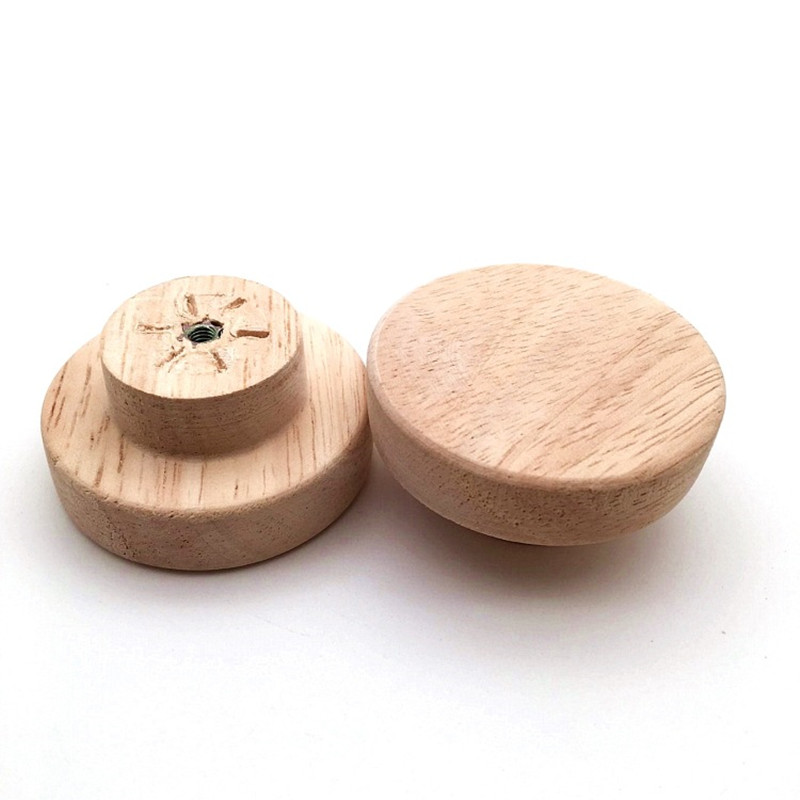 Runde Holz schrank griffe mit Schrauben Schublade Kleider schrank Knöpfe Tür ziehen Küchen griff Möbel knöpfe Hardware--Zubehör