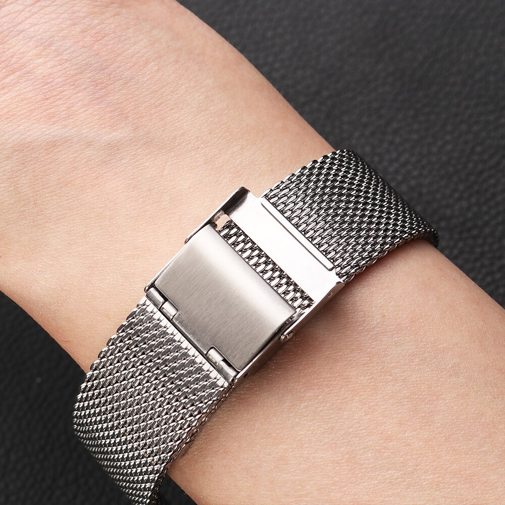 Milanese horlogeband 18mm 20mm 22mm universeel roestvrij staal metaal iwatch band band armband accessoires zwart roségoud zilver
