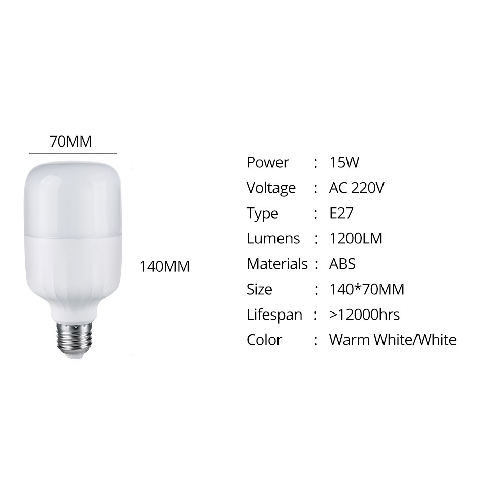 E27 220V energiebesparende LED Lamp 5/10/15/20W Koel Wit Warm Wit LED Spotlight Diffuse Lamp energiebesparende Huishoudelijke Verlichting: 15W / Warm White