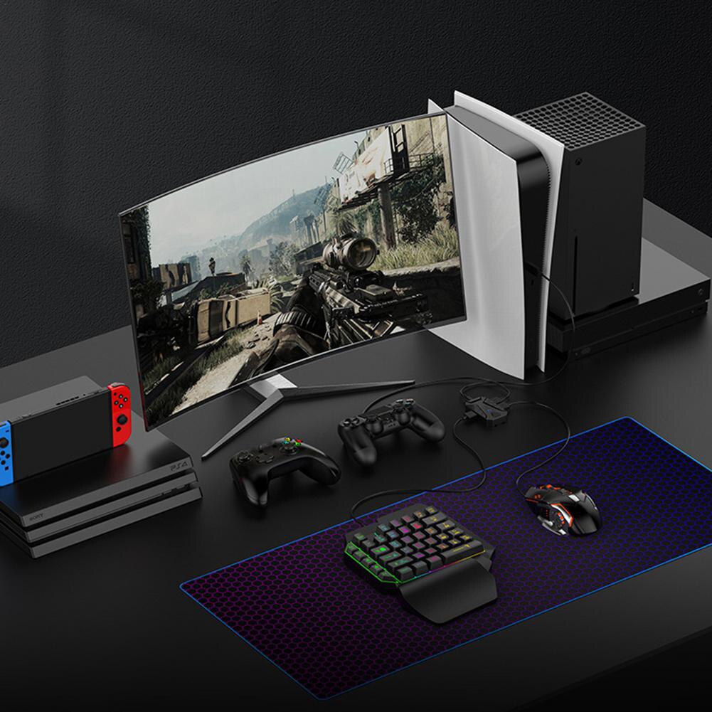 Keyboard Mouse Set Wired One Handed Keyboard Mouse Combo Set Ergonomic For PC PUBG For Nintendo Switch For PS4/5 For Xbox