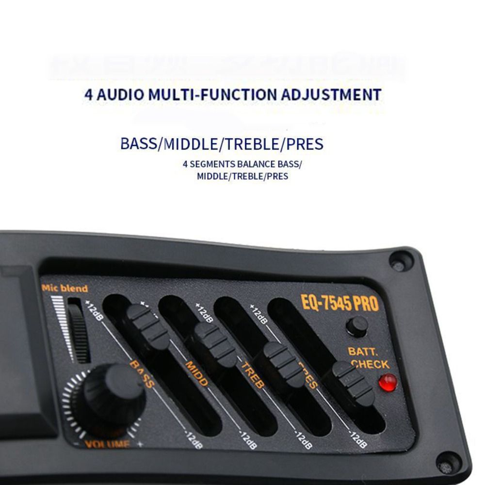 4-bands gitaar pick-up EQ 7545R equalizer tuner akoestische gitaar voorversterker versterker gitaaraccessoire verstelbare EQ equalizer