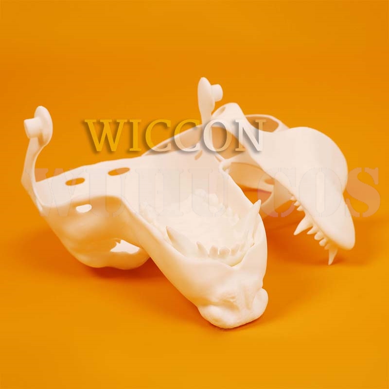 Kigurumi base besta crânio máscara cosplay fursuit animal cabeça de lobo crânio prosboscis impressão 3d máscaras festa de halloween dentes caninos