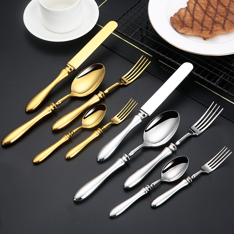 Ensemble de couverts en acier inoxydable 18/10, 5 pièces, manche romain, vaisselle de luxe, couteau à Steak, fourchette cuillère, vaisselle, couverts lavables au lave-vaisselle