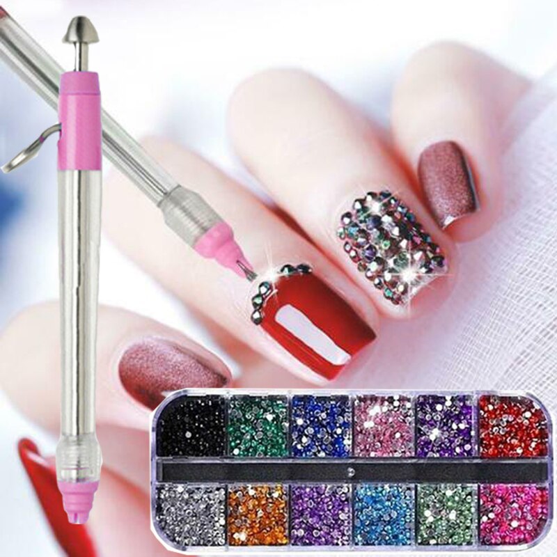 Multifuncional ponto de unha broca caneta manual ponto broca caneta strass pintura diamante ponto cruz ferramenta bordado