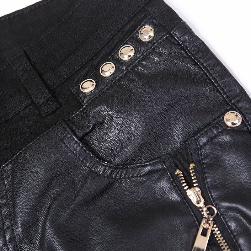 men leather pants slim fit skinny jeans motorcycle trousers size 28-36 B104
