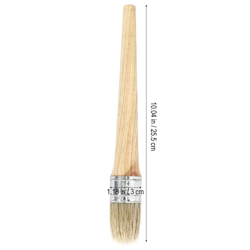 1pc maling voksbørste maling voksbørste træ håndtag børste, blød voksbørste til møbler stencils folkart: 30mm