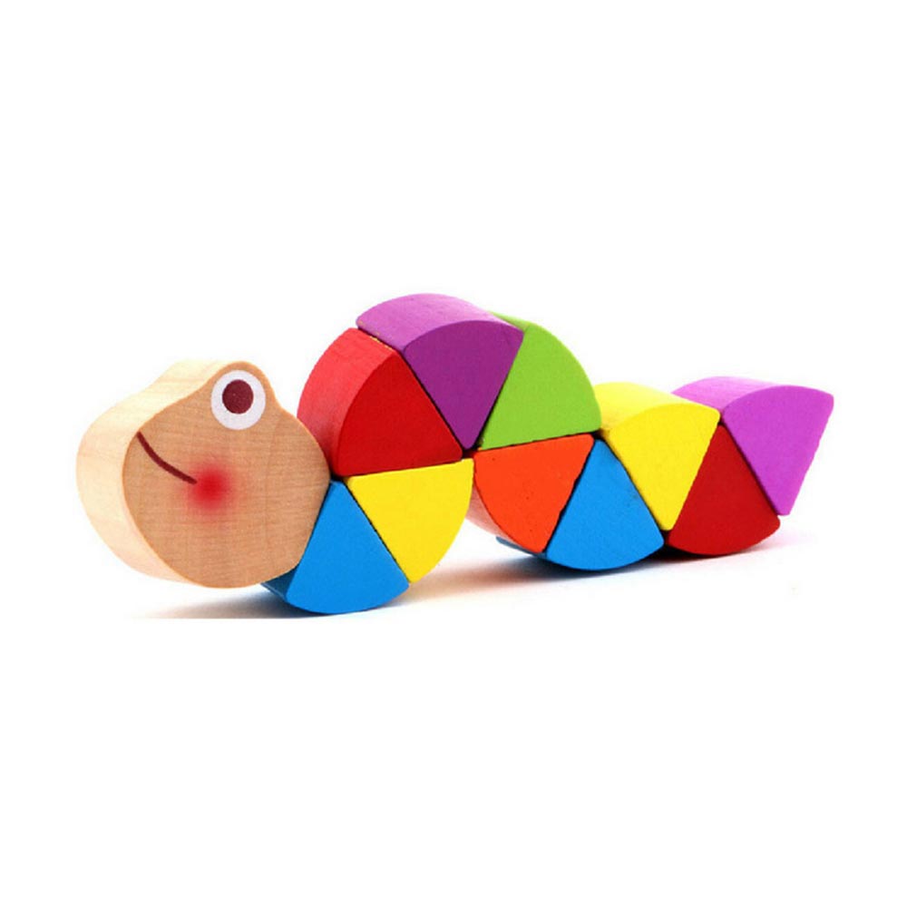 Baby Houten Speelgoed, Leuke Transformable Krokodil Rupsen Puzzel, Vinger Flexibele Training Intelligentie Educatief Speelgoed: Assorted