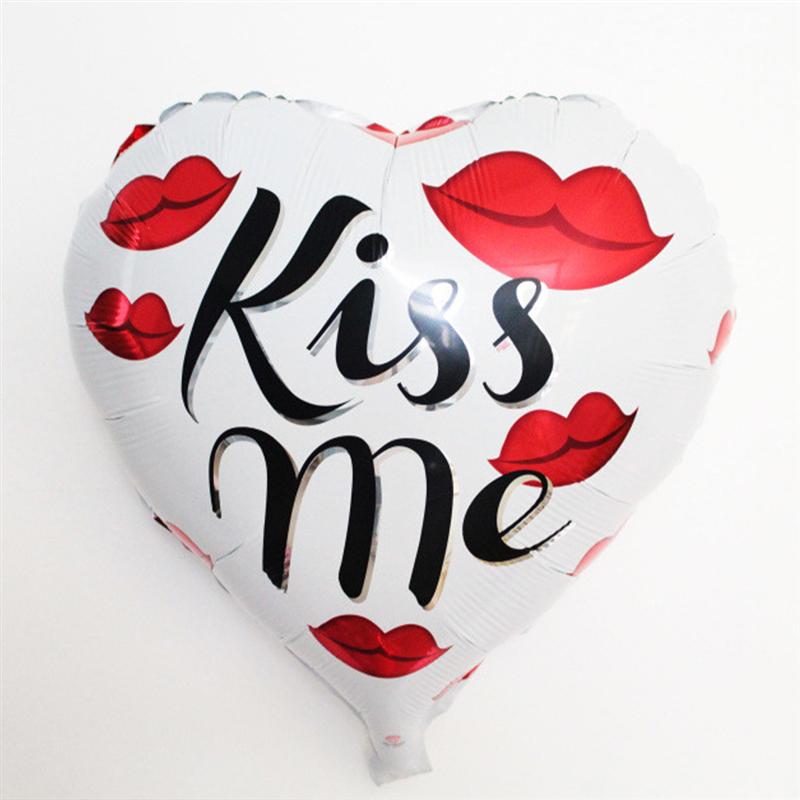 20pcs 18 Inches Heart-shaped Balloons Decorations Handwriting Balloons Party Foil Balloon Scene Decor Romantic Valentine Day