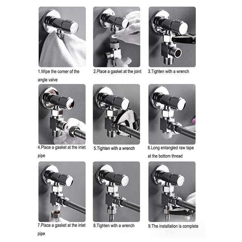 Brass 3 Way Water Diverter Adapter Quickly Installation Bathroom Shower Bidet Angle Replacement Valve Connector