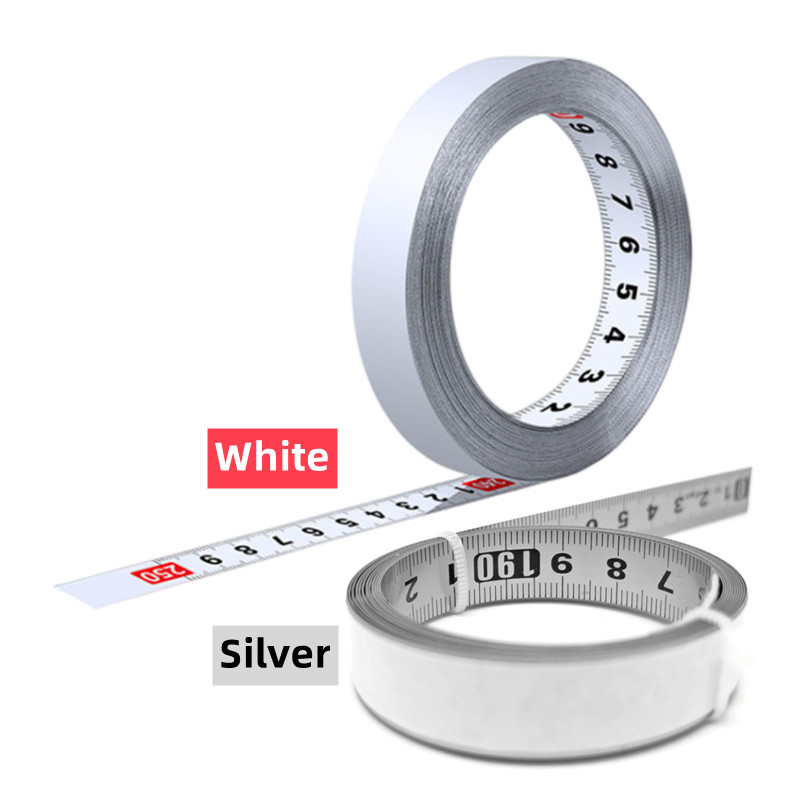 Self-Adhesive Measuring Tape Stainless Steel Workbench Ruler Adhesive Backed Tape Measure Metric Scale Rust-Proof Durable Ruler