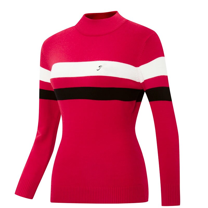 Suéter de Golf de manga larga para mujer, ropa de Golf para mujer, conjunto para cabeza, suéter Delgado, camiseta para deportes al aire libre Leisur: Rojo / XL