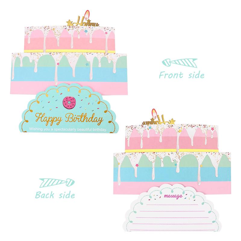 Partykindom 3D Birthday Card 2 Layers Cake Pop Up Greeting Birthday Card with Envelope