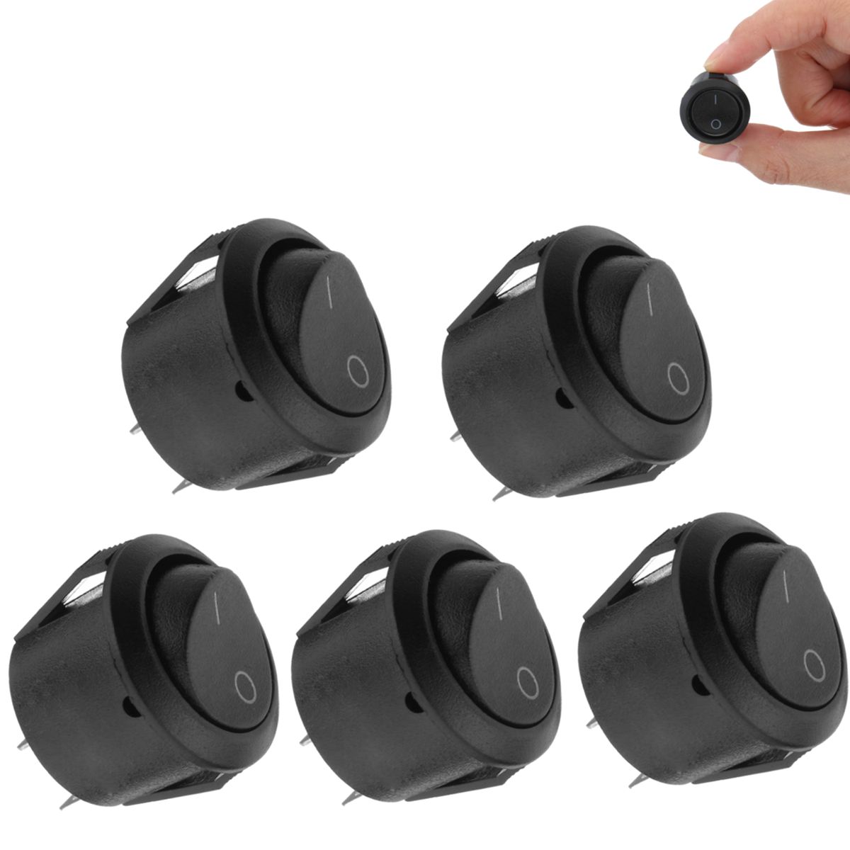 5pcs 14mm Mount Hole Lip Small White SPST Round Ro... – Vicedeal