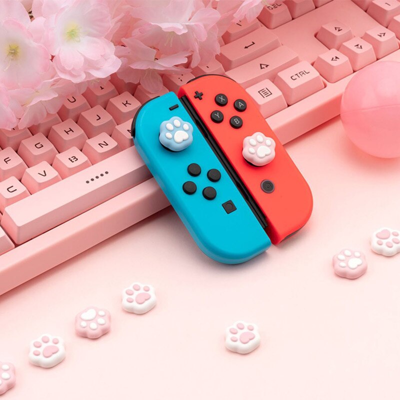 Vormige Cat Poot Thumb Grip Cap Joystick Siliconen Beschermhoes Controller Thumbstick Case Voor Nintendo Switch Joycon Ns Lite