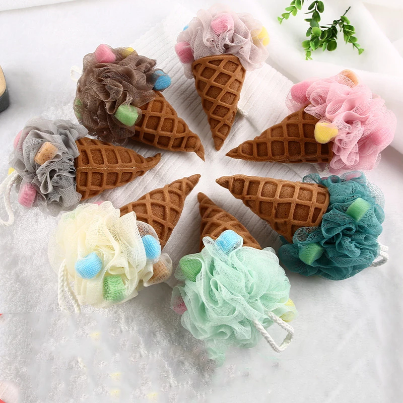 Mesh Spons Bal Ijs Patroon Body Scrub Reiniging Spons Badproducten 1 Pcs