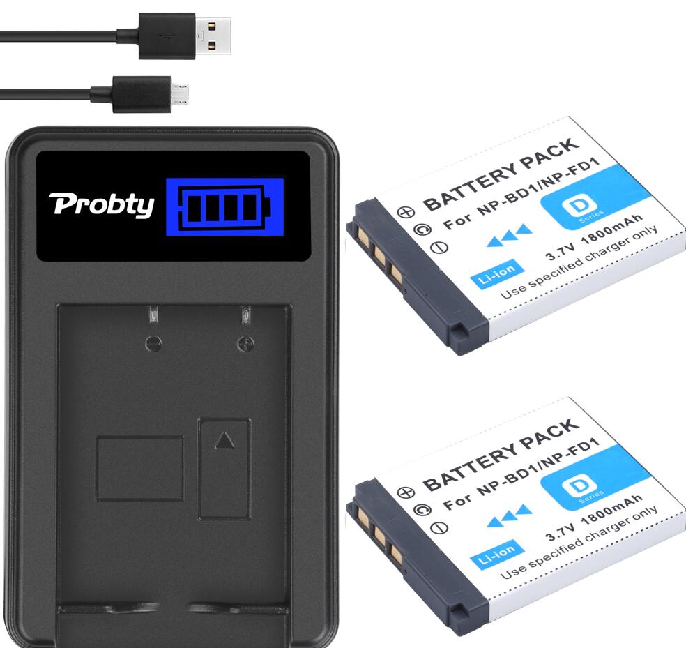 NP-BD1 Battery + Charger for SONY Cyber-Shot DSC-T700H DSC-T900 DSC-T900B DSC-T2 DSC-T70 DSC-T75 DSC-T77 DSC-T90 DSC-T200 DSC-T3: 2battery and charger