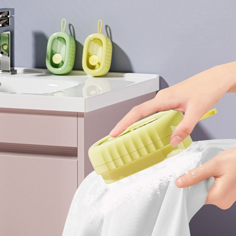 Multifunctional Clothes Cleaning Brush with Soap Dispenser Portable Underwear Laundry Brush Bathroom Cleaner Press Liquid