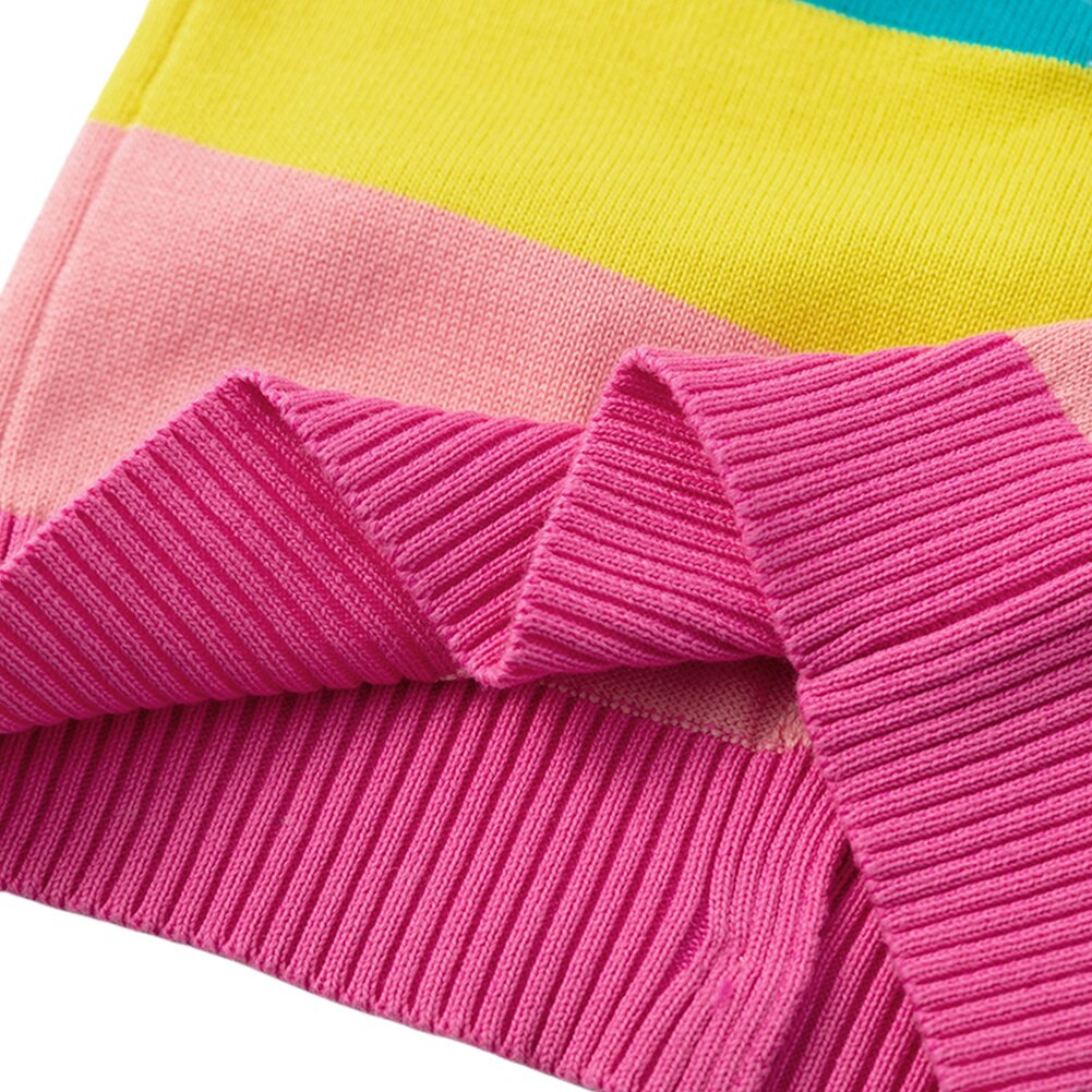 Cardigan per bambina autunno primavera cardigan con stampa a righe Color arcobaleno cappotto maglione capispalla abbigliamento per bambini carino