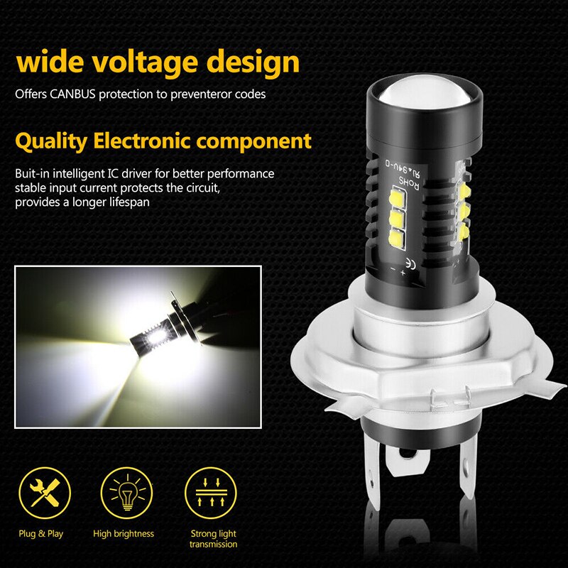 Bil ledet lyspære pmma linse med fokus lys funksjon 60w dc 12v-24v bil tilbehør bil lys 6000k leie hvitt lys