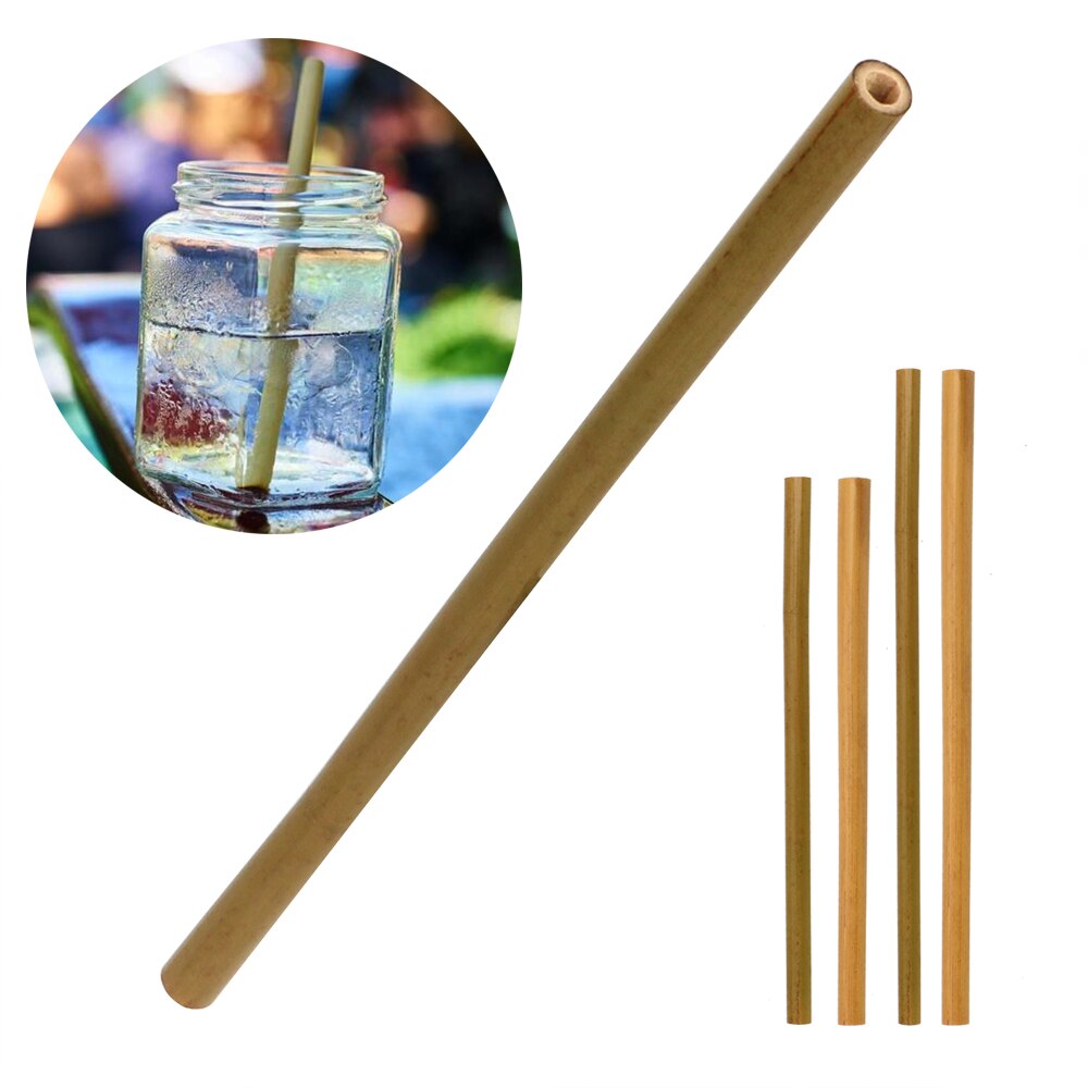 Natural Organic Bamboo Barware Tableware Drinking Straws Biodegradable Kitchen Tools Wood Straws Bar Accessories