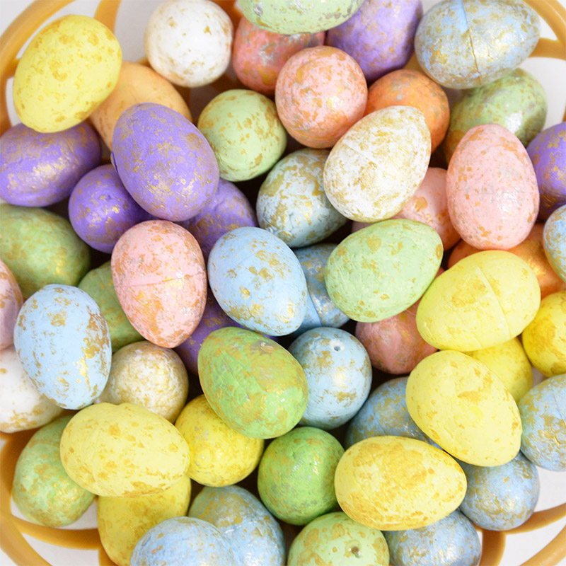 50Pcs Mini Easter Foam Egg DIY Handmade Craft Painted Pigeon Bird Eggs Happy Easter Party Decoration Kids Favor Home Decor