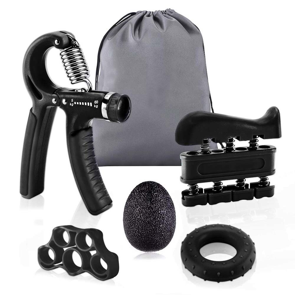 5PC adjustable hand grip strengthener Fitness carpal expander Finger forearm muscle recovery heavy trainer exercise equipment