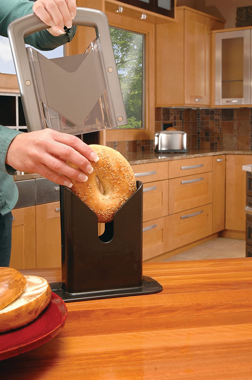 The Original Bagel Guillotine Universal Slicer, 9.25-Inch, Mandoline Slicer Slicer Vegetable Tomato Slicer Kitchen Accessories
