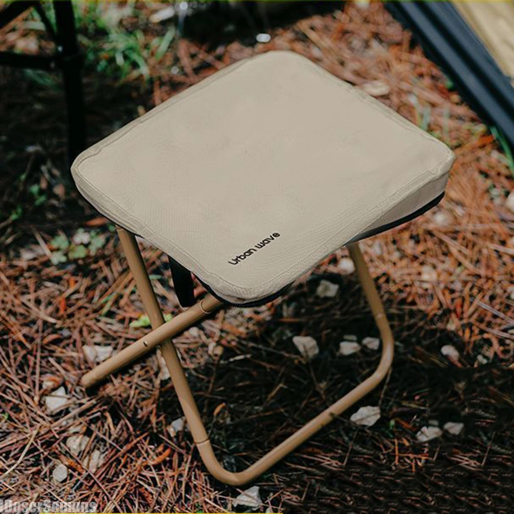 Taburete plegable portátil para exteriores, silla ultraligera con soporte de carga fuerte, accesorio para acampar, pescar, hacer colas
