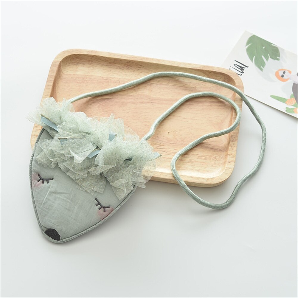 Children Girl Kids Coin Purse Bag Hobos Mini Small Cute Cotton Fabric Cartoon Fox Animal Solid Korean Accessories