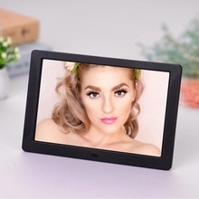 7 Inch LED Digital Photo Frame Desktop Electronic Album 1280x800 HD 16:9 Display Supports Music/Video/Photo Player/Alarm Clock/C: Black US