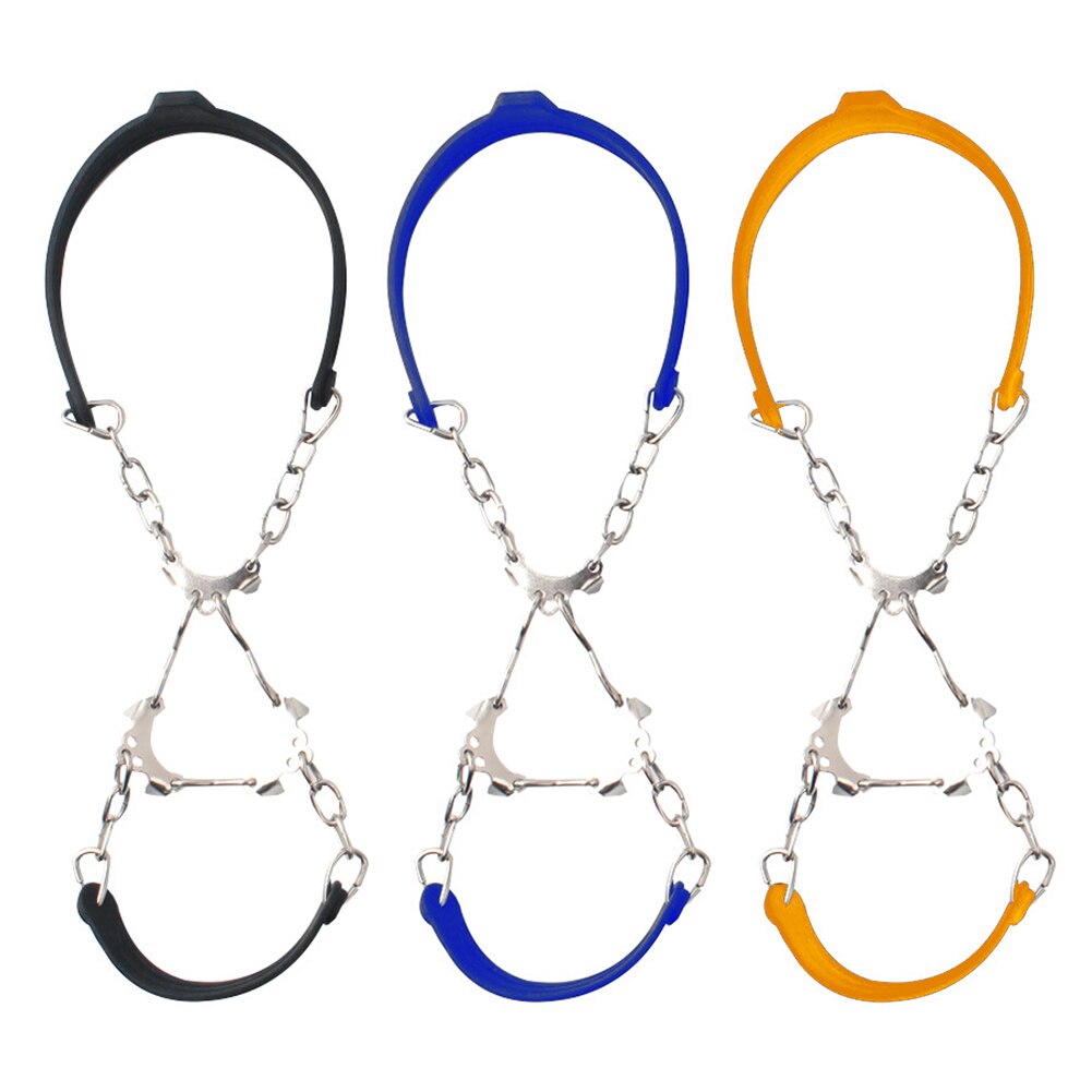 1 silicone paio Inverno Tacchetti Antiscivolo Scarponi Da Neve Escursioni tutto'aperto 6 Denti Scarpe da Ginnastica picchi Catena Accessori Da Ghiaccio Ramponi Arrampicata