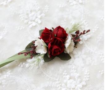 Sexemara bruiloft gala corsage ceremonie bloemen broche bruiloft corsages bruidegom bruidsjonkers knoopsgat bloemen corsage: Paars