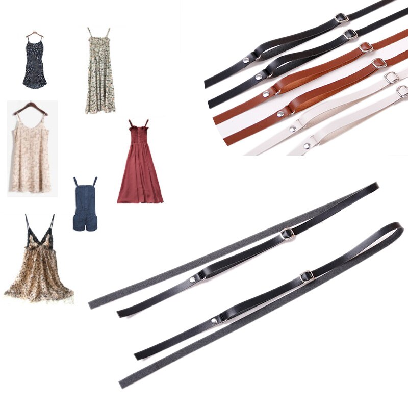 1 Pair Women Double-shoulder Adjustable Shoulder Strap leather Suspenders Pectoral Girdle Dress accessories Thin Straps