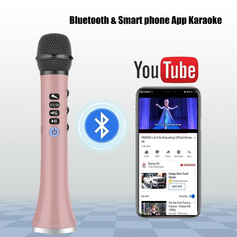 FELYBY Portable Wireless Bluetooth Karaoke Microphone Speaker 2-in-1 Handheld Sing/Recording Dynamic Car Microphone