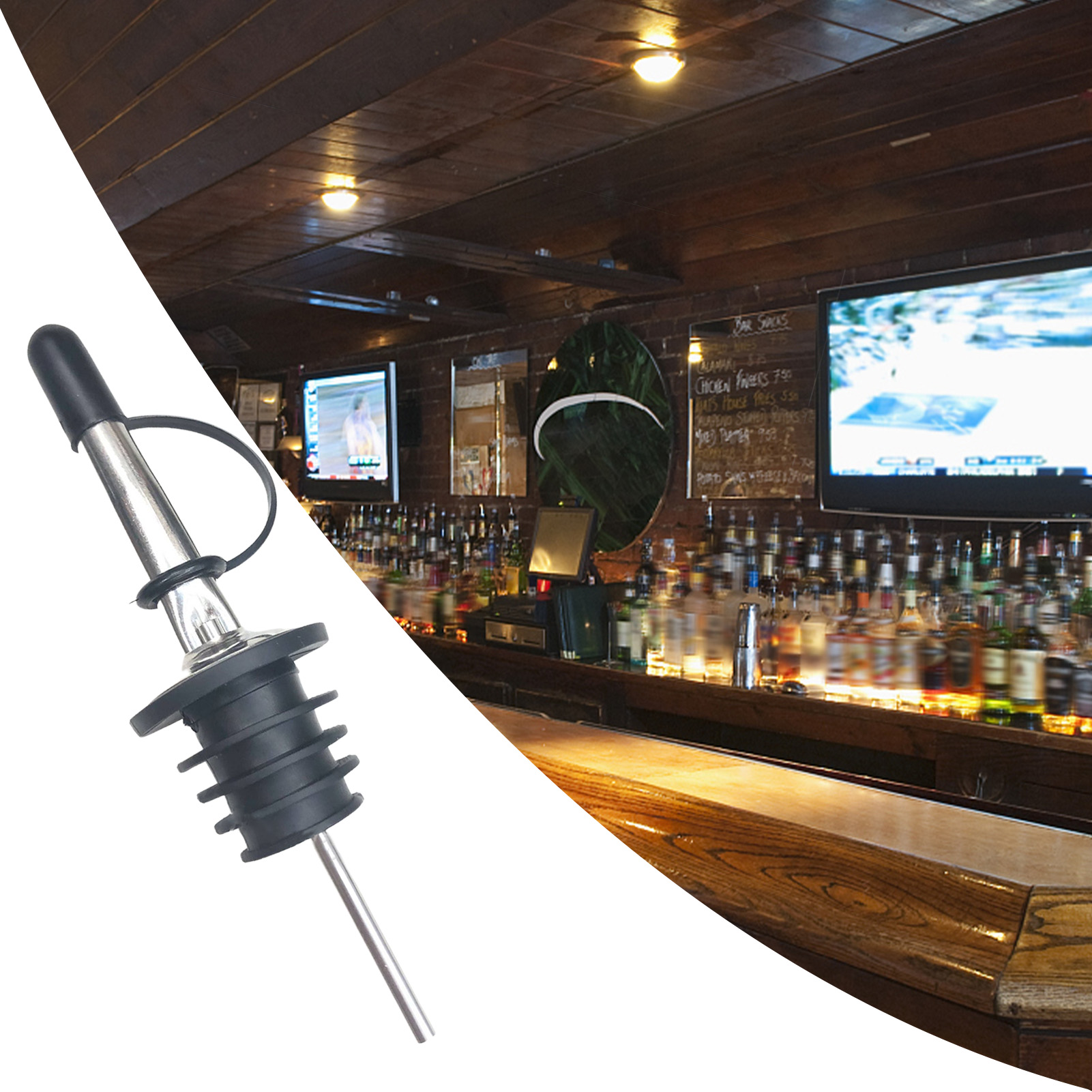 Liquor Bottle Pourer Stainless Steel Liquor Pourers With Rubber Dust Caps Speed Wine Bottle Pourer For Oil Juice Syrup Whiskey