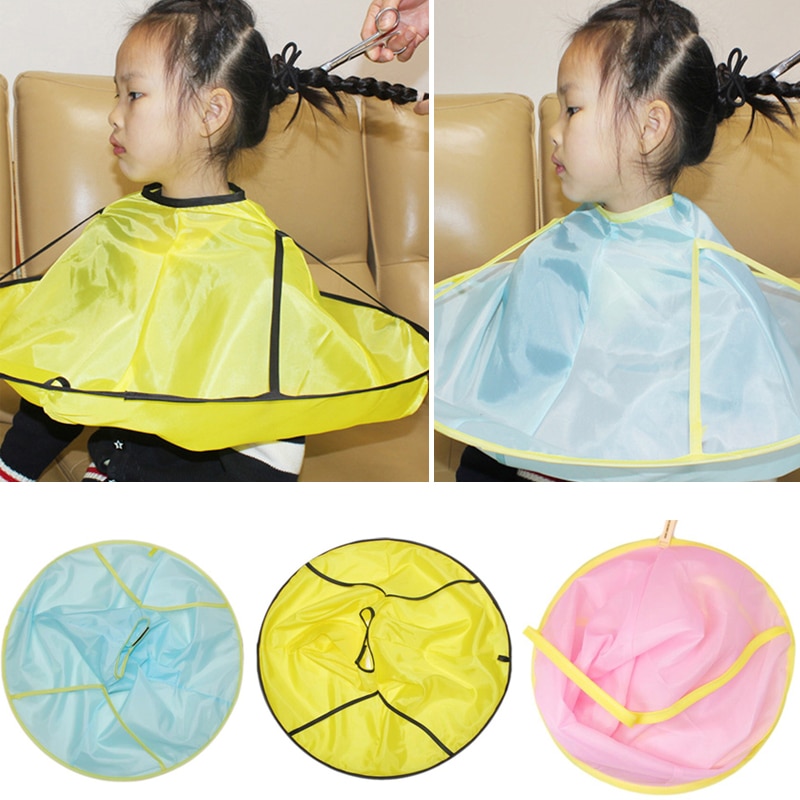 1 Pza plegable de corte de pelo capa paraguas impermeable vestido de corte de pelo delantal para niños adultos herramienta hogar accesorio de peinado de cabello