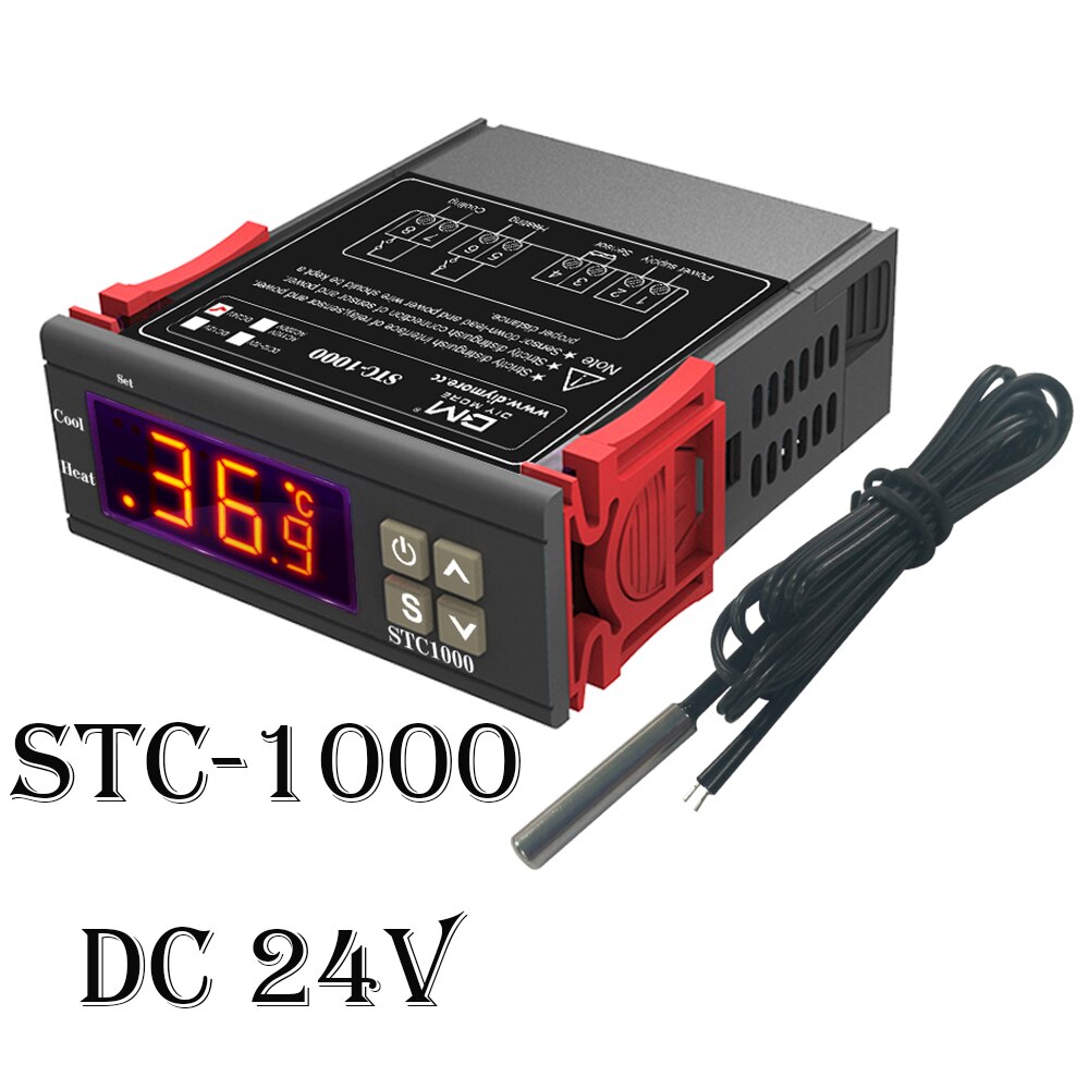STC-1000 Temperature Controller Thermoregulator for Incubator Refrigerator Heating Cooling DC 12V / 24V / 12 -72V / AC 110 -220V: DC 24V