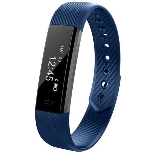2022 Smart Bracelet Fitness Watch Smart Band Fitness Bracelet Alarm Clock Hembeer For Running Walk With Heart Rate: Blauw