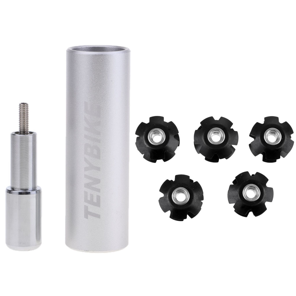 Bicycle Star Nut Installation Tool with 5Pcs MTB Bike Headset Star Washer Nut for Fork Steertubes