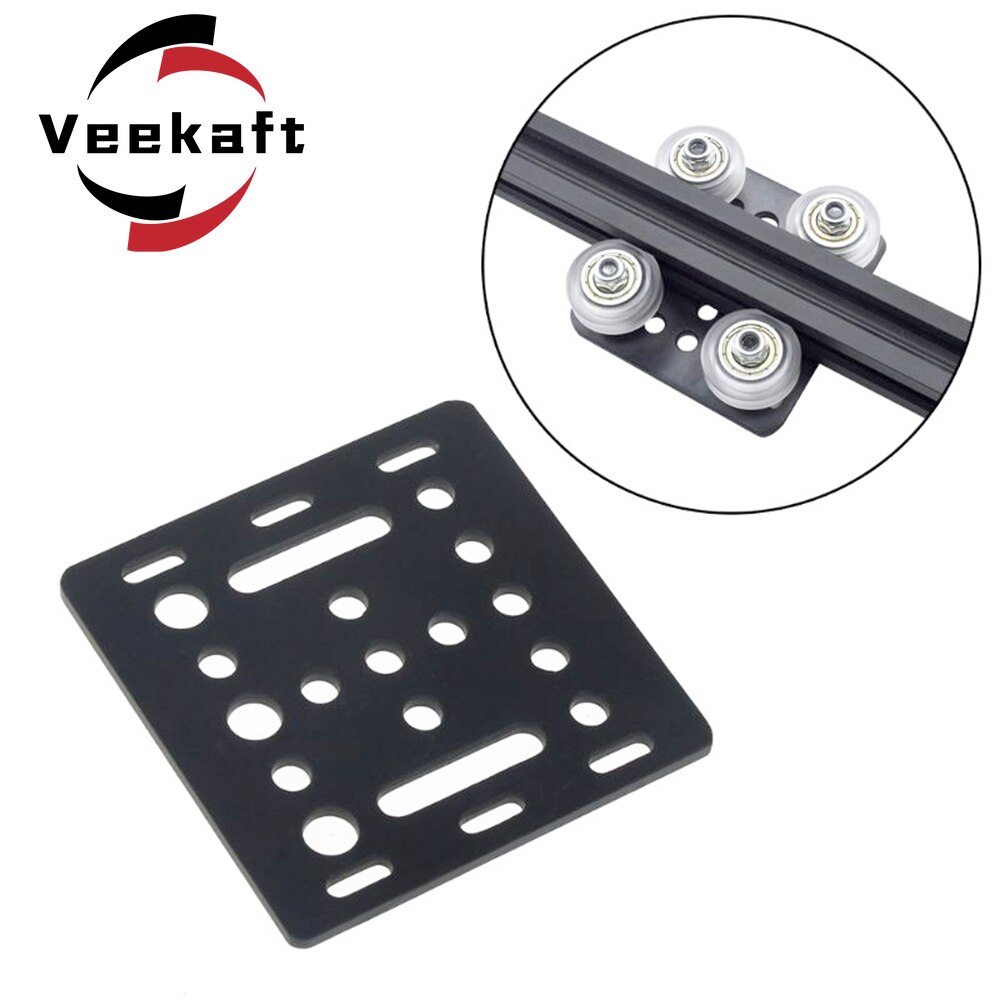 3D Printer Deel Openbuilds V-Slot Gantry Plaat 20Mm Zwart Zand Stralen 65.5Mm X 65.5Mm X 3Mm Zonder Wiel