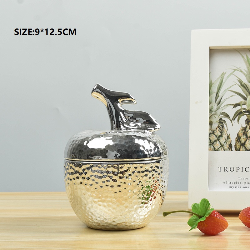 Ceramic Pineapple Storage Tank Aromatherapy Candle Storage Container Dustproof Cover Sugar Crafts Desktop Ceramic Jar and Lid: L