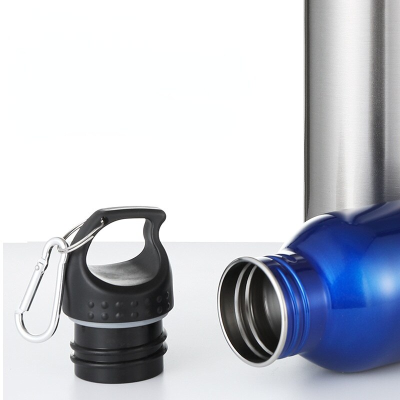 Botella de agua de 750ml para ciclismo y acampada, botella de agua deportiva de acero inoxidable para exteriores, taza de bebida deportiva de Metal portátil