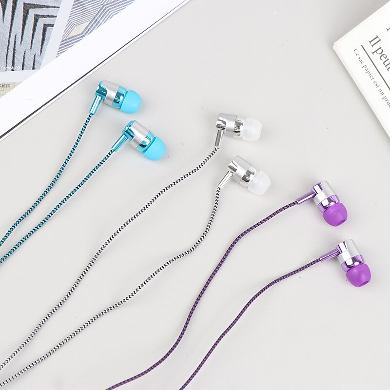 1pc stereo-ohrhörer mit kabel (nylon-geflechtkabel), headset mit mikrofon für xiaomi, laptops, smartphones und huawei