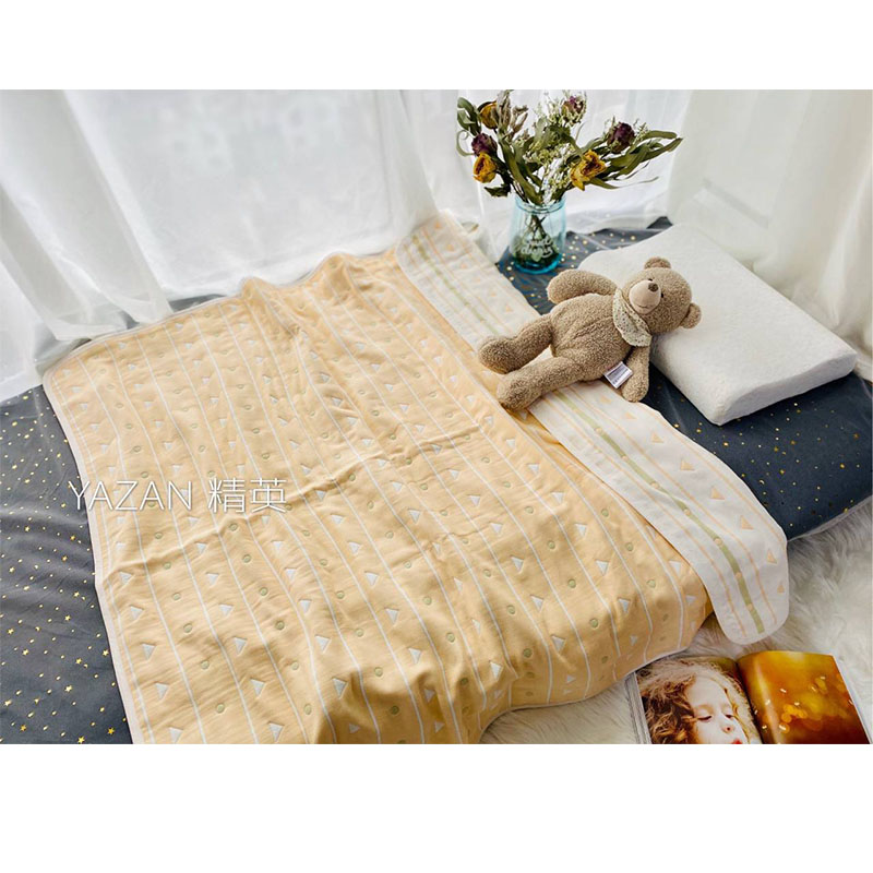 Yazan 110*105cm produkt 6 lags bomuldsgarn blødt åndbart klasse a stof babytæppe krybbebadehåndklæde: Tidlig morgen