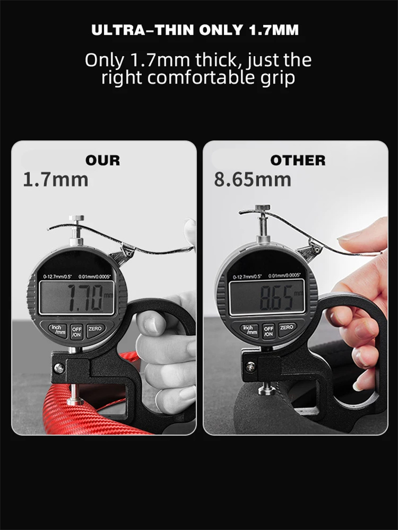 Universal skridsikker bilratbetræk i kulfiber ratforstærkerbetræk til bil anti-skridtilbehør